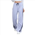 thumbnail image 2 of Pantalones Deportivos de Pierna para Mujer, Informales, de Cintura Alta, Rectos, con Cordón y Bolsillos Gris M, 2 of 9