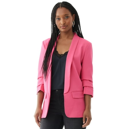 Scoop Women’s Boyfriend Blazer with Scrunch Sleeves