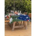 thumbnail image 2 of Outdoor Tablecloth with Umbrella Hole and Zipper, Navy Blue Christmas Rectangle Table Cloth 60x120 Inch Waterproof Tablecloth, Xmas Tree Ball Snowflake Winter Gifts Picnic Table Cover for Patio, 2 of 7