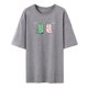 thumbnail image 2 of Moda mujer casual manga corta cuello redondo impreso tops sueltos blusa Pompotops hkajfhjk464958, 2 of 5