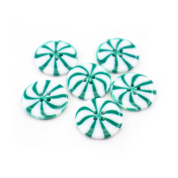 50 PCS Christmas Candy Decoration Buttons, Green and White Resin Home DIY Clothing Sewing Craft Supplies
