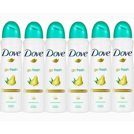 Dove 48HR Antiper spirant Deod orant Body Sp ray Peer and Aloe Sc ent 6 PK 150ML