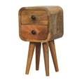thumbnail image 3 of Artisan Furniture Solid Wood Extra Mini Curved Oak-ish Bedside, 3 of 10