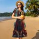 thumbnail image 4 of Easygdp Meditating Golden Retriever para Vestido Transpirable de Mujer, Vestido Suelto de Manga Corta con Pliegues y Bolsillos para el Verano, 4 of 6