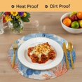 thumbnail image 4 of Blue Red Seahorse Coastal Round 13 Inch Placemats Set of 6, Retro Beach Coral Nautical HeatResistant Non Slip Place Mats for Dining Table, Wipeable Braided Kitchen Table Mats for Housewarming, 4 of 9