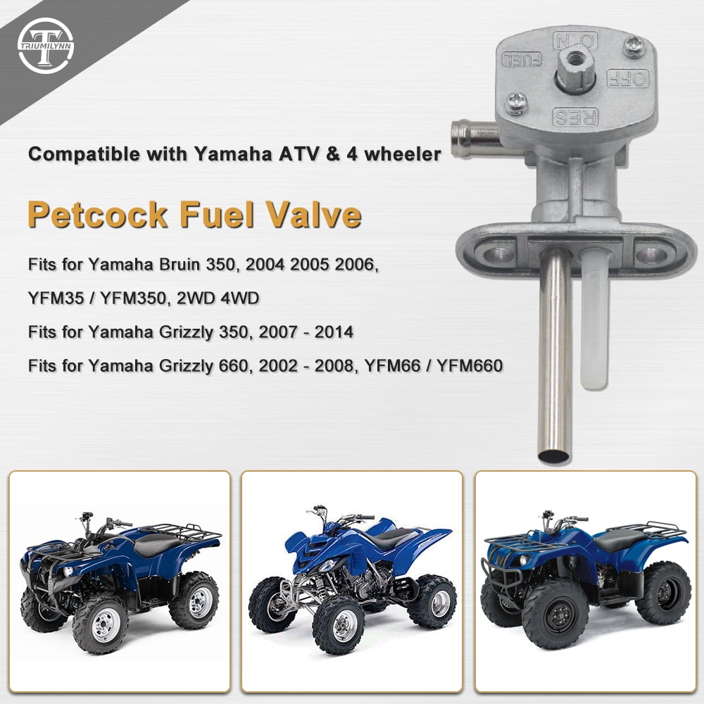 Petcock Fuel Valve For Yamaha Grizzly 660/350 & Bruin 350 | Replacement For 5KM-24500-10-00 With Knob