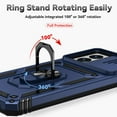 thumbnail image 6 of for Motorola Moto G Power 5G 2024 Case with Slide Camera Cover HD Screen Protector [Military Grade Drop Tested] Magnetic Ring Holder Kickstand Protective Phone Case for Moto G Power 5G 2024, Navy Blue, 6 of 17