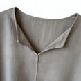 thumbnail image 4 of Women's Linen Casual Knee Length Tunic Dress V Neck Short Sleeve Loose Fit Shift Dress with Pockets Lightweight Breathable Summer Daily Wear Minimalist Comfortable Apparel, 4 of 6