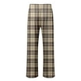 thumbnail image 6 of Men Pajama Pants Plaid Stretch Comfy Lounge Pants Drawstring Waist Sleep Bottoms with Pockets Halloween Christmas Loose Fit Pj Bottoms (5-Khaki, XX-Large), 6 of 6