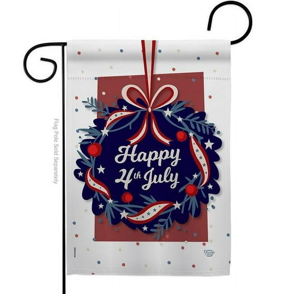 Ornament Collection G192055-BO 13 x 18.5 in. Happy 4th of July American Fourth Vertical Garden Flag with Double-Sided House Decoration Banner Yard Gift