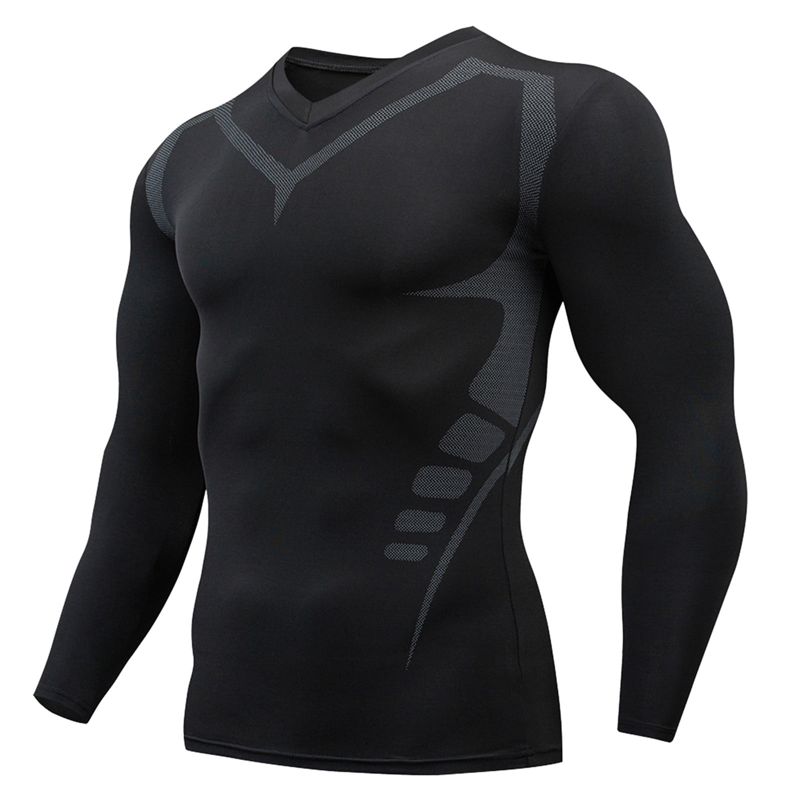 Men Fitness Long Sleeve Running Sports TShirt Muscle Gym Compression