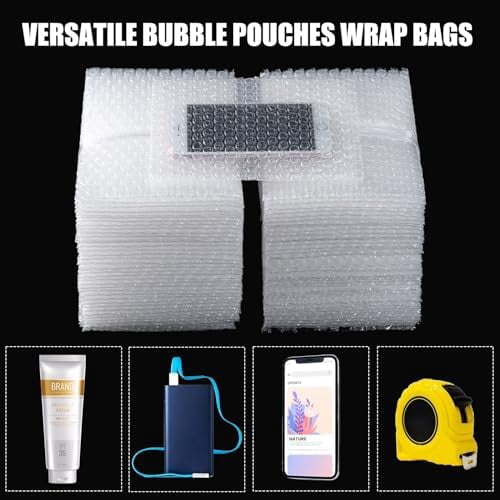 300PCS Clear Bubble Out Bag 6" x 6", Small Bubble Pouches Wrap Bags, Double Wall Shockproof Bubble Pouches Packaging Bags Cushioning Protective Bag for Moving, Shipping, Packing and Storage