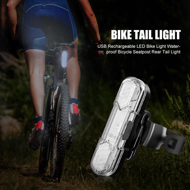 Bicicleta USB recargable LED luz impermeable trasera luz trasera (blanco) Likrtyny Accesorios para bicicletas