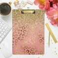 thumbnail image 4 of FMSHPON Gold Glitter Leopard Print Clipboard Hardboard Wood Nursing Clip Board and Pull for Standard A4 Letter 13x9 inches, 4 of 5