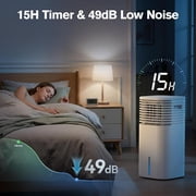 Windowless Air Conditioner Portable 1800CFM w/4 Modes&3 Speeds, 15H Timer&17FT Remote, 2 Gal Tank for 24H Cooling Swamp Cooler, 4Ice Packs, 120° Swing Evaporative Air Cooler No Hose for Room