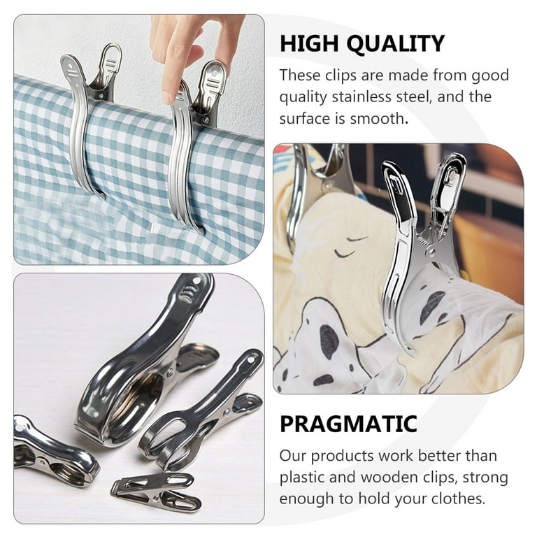 quilt clips 9 Pcs Stainless Steel Quilt Clip Thick Clothespin Quilt Clip  For Home Use 