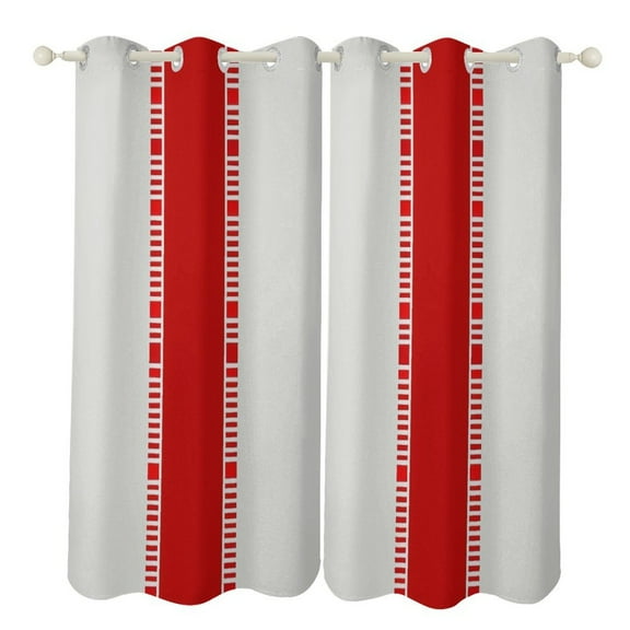 Red Stripe Pattern Design Blackout Curtains Window Drapes Room Darkening Thermal Insulated Grommets Blackout Curtains, for Living, Dining, Bedroom,2 Panels