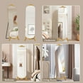 thumbnail image 3 of HLR 61.5"x 20" Full Length Mirror Arched Standing Floor Mirror Full Body Mirror, Gold, 3 of 7