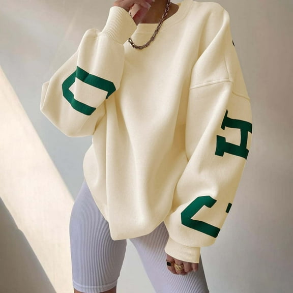 Hauaitttt Women European Casual Fashion Printed Thick Long Sleeve Hoodie Top Comfortable and Stylish Pullover Color Sweatshirt Active Wear Women Set Athletic Jacket with Hood Women Sweatshirt Women s