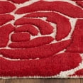 thumbnail image 3 of Safavieh Cambridge Collection CAM782I Handmade Moroccan Geometric Ivory and Red Premium Wool Area Rug (3' x 5'), 3 of 10