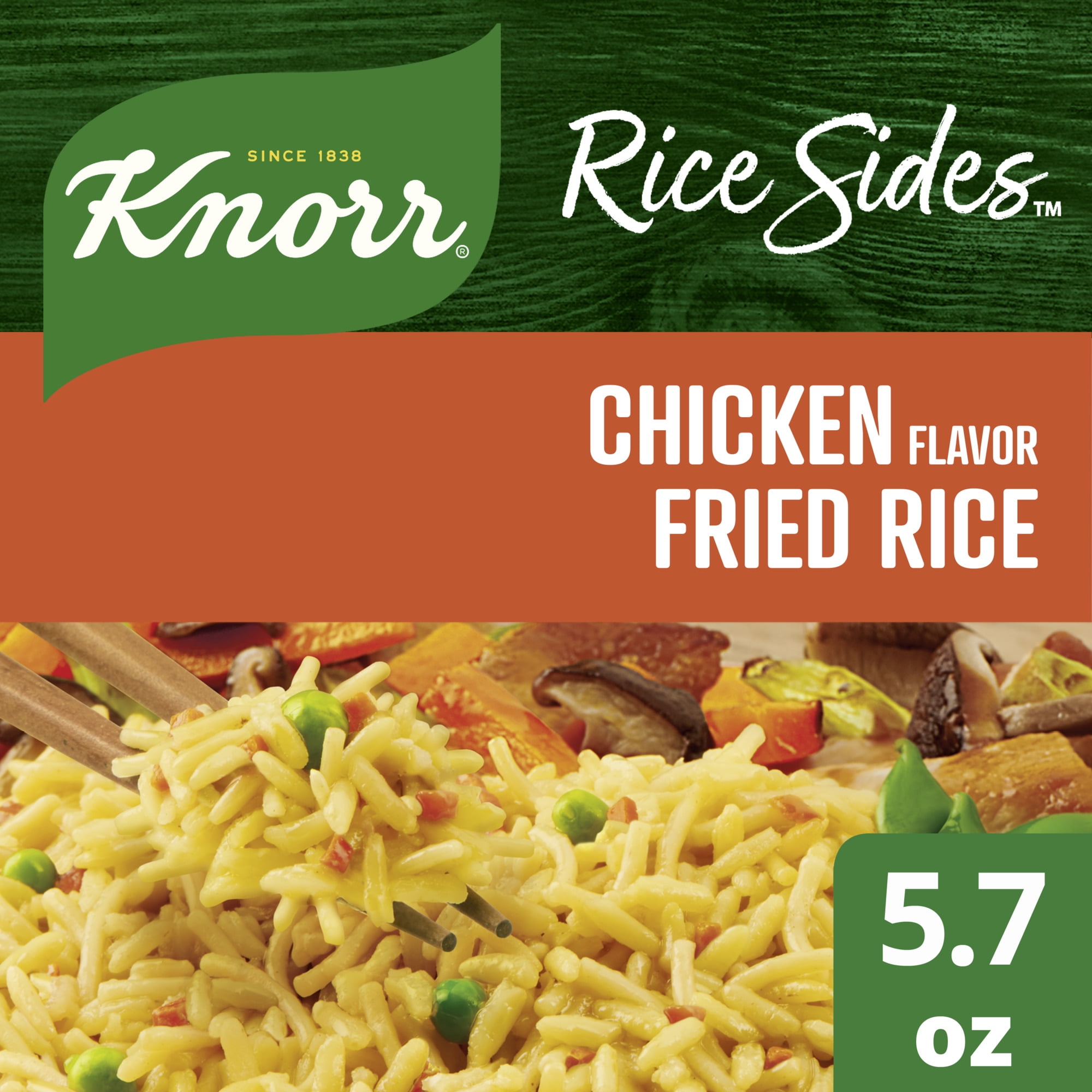 Knorr Rice Sides Chicken Fried Rice with Rice and Pasta blend, Cooks in 7 Minutes, No Artificial Flavors, No Preservatives, No Added MSG 5.7 oz