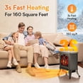 thumbnail image 3 of SKONYON Electric Fireplace Infrared Quartz Electric Stove Heater, Black, 3 of 7
