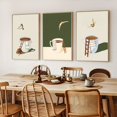 thumbnail image 3 of 3pcs Coffee Diver Art Print Set, Modern Minimalist Geometric Canvas Wall Art, Frameless Portrait Orientation, Indoor Poster for Living Room, Bedroom, Kitchen, Dining Room - Art Deco Style, Ideal Cre, 3 of 4