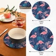 thumbnail image 3 of SKYSONIC 2 pcs Pattern Pink Flamingos Pot Holders Trivets, Heat Resistant Trivets,Tropical Palm Leaves Cotton Thread Weave Mats for Hot Pads Pans Pot Bowl Teapot, 3 of 7