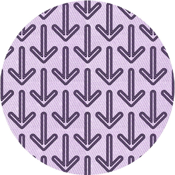 Ahgly Company Machine Washable Indoor Round Transitional French Lilac Purple Area Rugs, 8' Round