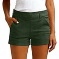 thumbnail image 2 of Miluxas Women's High Waisted Cuffed Chino Shorts Casual Stretch Comfy Short Pants with Pockets for Summer Green, 2 of 8