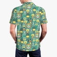 thumbnail image 3 of Balery Animals with Leaf Printed Men’s Short Sleeve Polo Shirt, Midweight Men's Shirt,Golf Polo shirts -Small, 3 of 8
