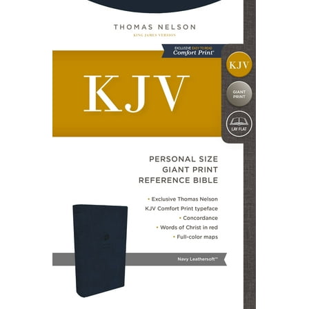 KJV, Reference Bible, Personal Size, Giant Print, Red Letter, Leathersoft, Comfort Print