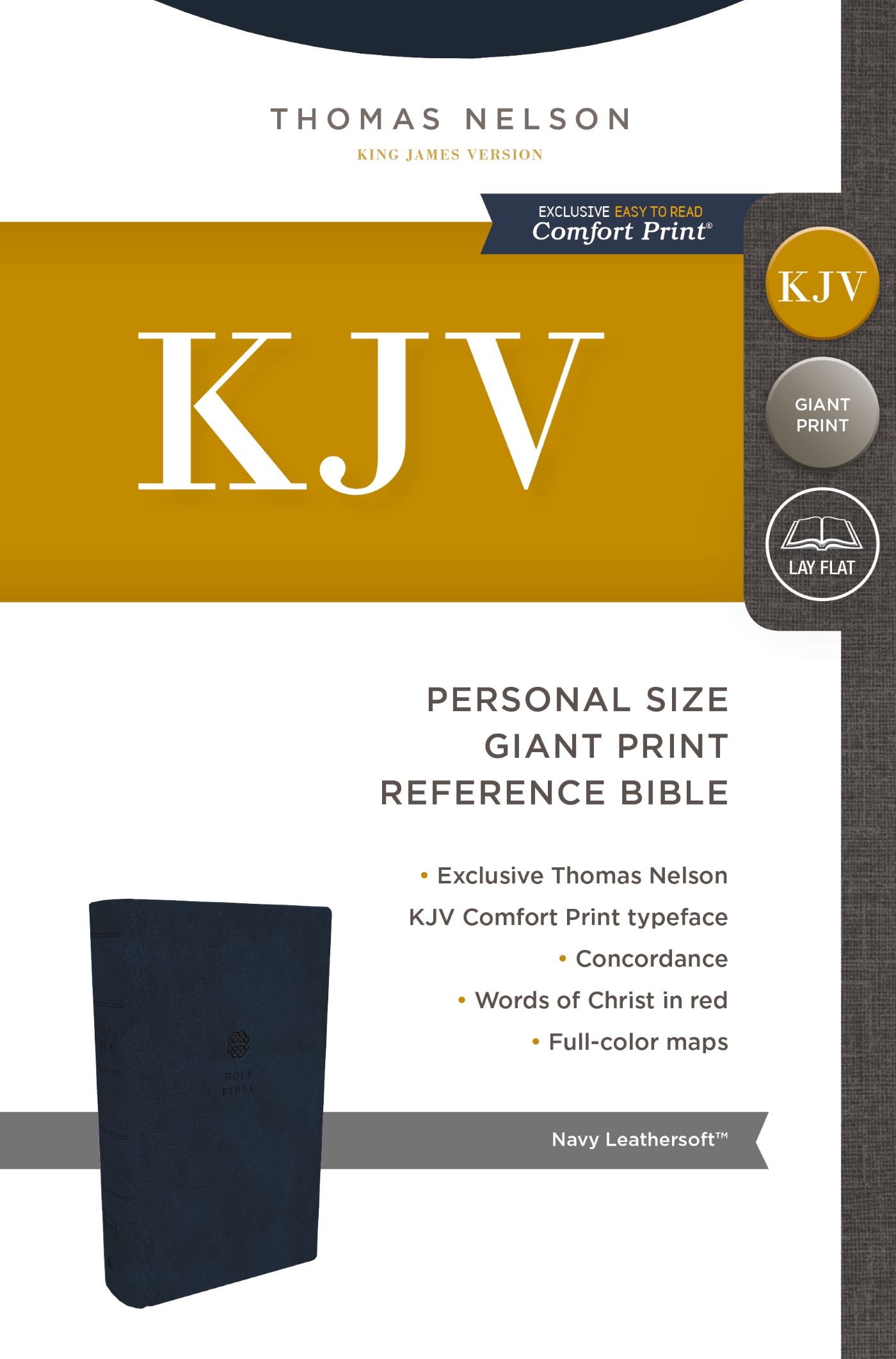 KJV, Reference Bible, Personal Size, Giant Print, Red Letter, Leathersoft, Comfort Print