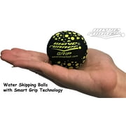 Wave Runner Water Runner Grip Ball Water Skipping Ball with "Sure Grip Technology" Great for Kids Boys Girls Ball Bounces On Water Small Size Water Toys (Black Yellow)