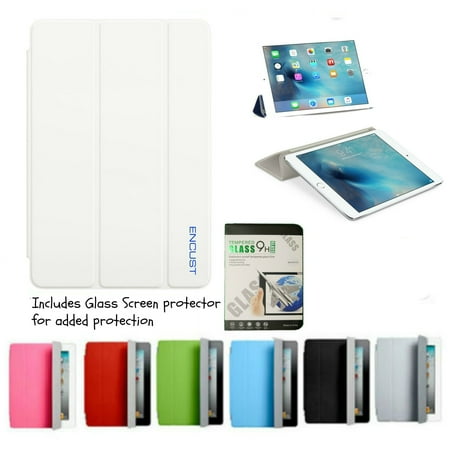 - Encust Smart Magnetic Cover Case for Apple iPad mini 1/2/3 with Auto sleep /Wake / Stand functions with Glass Screen protector for Full body protection