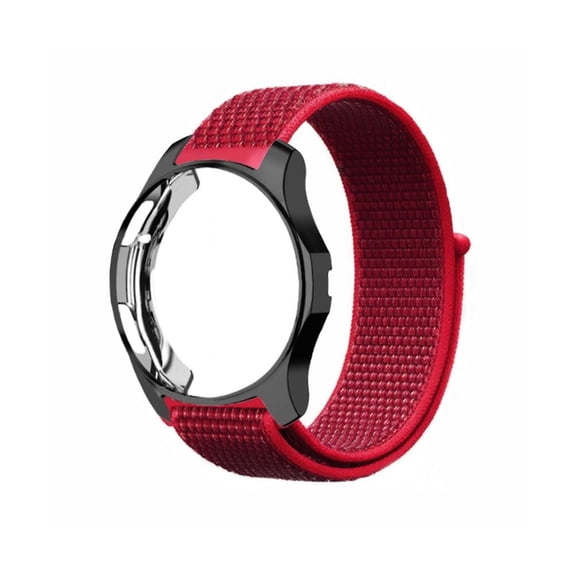 ALMNVO 20mm 22mm Nylon Sport Strap and Case for Samsung Galaxy Watch 46mm/Active 2/42mm Strap, Adjustable Velcro Braided Bands for Samsung Galaxy Watch 46mm for Samsung Gear S3 Classic Samsung Gear S3