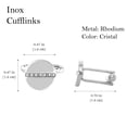 thumbnail image 2 of Mancuernilla con Cristal Fino Europeo en forma de Inox–  Bañado en Rodio– Mancuernilla Elegante y Brillante-Mancuernilla de Moda– Regalo especial Ortiz Espinosa Temporada, 2 of 4