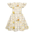 thumbnail image 4 of yuCgh Flutter Sleeve Princess Easter Dress for Girls, A-Line Summer T-Shirt Dress, Soft & Playful Casual Easter Dress for Kids,Beige 110, 4 of 4