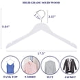thumbnail image 2 of Perchas de madera Amber Home White, paquete de 10 unidades, para camisa y vestido, 2 of 7