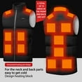thumbnail image 5 of Womens Heated Jacket Puffer Coat Unisex Casual Zipper Dual-control 15th Area Solid Heat Heating Vest USB Charging, 5 of 6