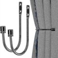 thumbnail image 1 of 2 Pcs Metal Curtain Holdbacks, Decorative Wall Mounted Drapery Tiebacks With Screws, Heavy Duty Window Treatment Holdbacks For Home Dcor, 1 of 5