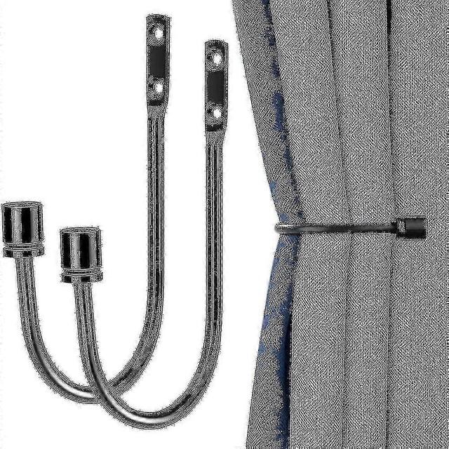 2 Pcs Metal Curtain Holdbacks, Decorative Wall Mounted Drapery Tiebacks With Screws, Heavy Duty Window Treatment Holdbacks For Home Dcor
