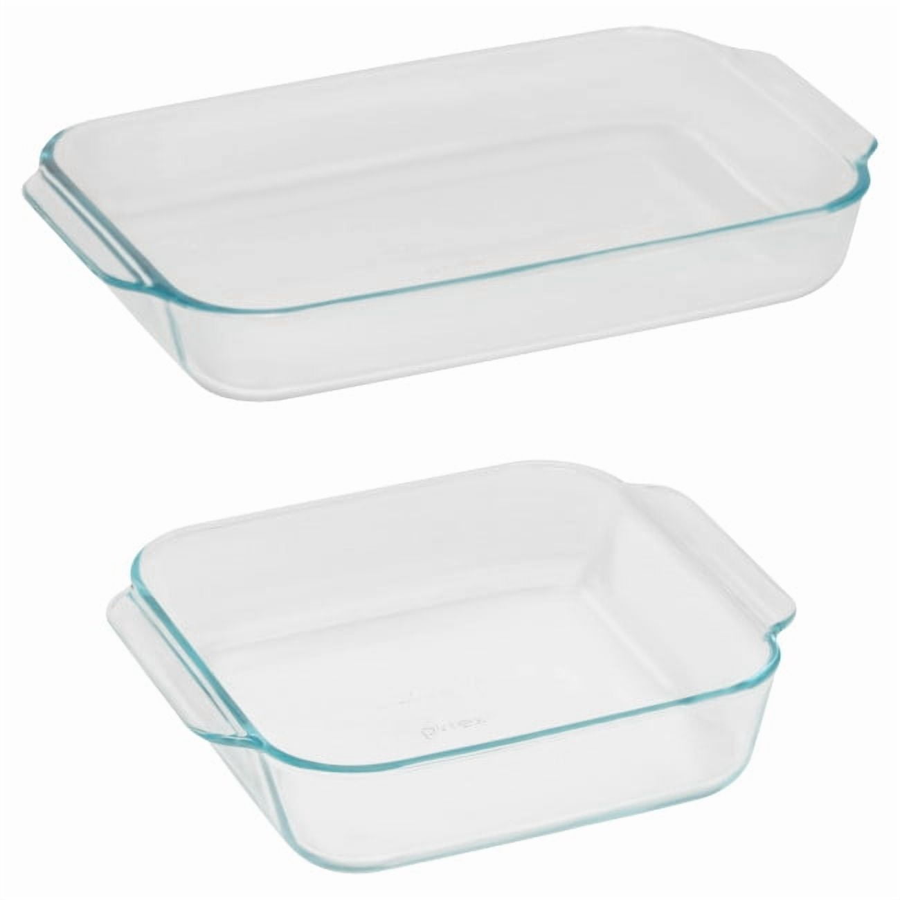 Pyrex Basics Glass Bakeware Set Value Pack, 3qt Oblong and 8inch Square