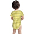 thumbnail image 3 of Yiaed Yellow Checkboard Print Infant Climbing Short Sleeve Onesie One-Piece Baby Bodysuit Clothes 0-12 Months -2 Years, 3 of 6