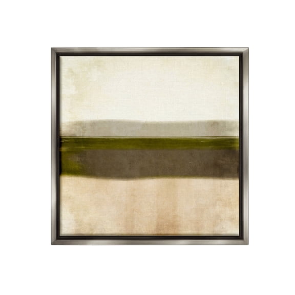 Stupell Industries Rustic Neutral Horizon Abstract Painting Gray Floater Framed Canvas Art Print Wall Art, 25 x 25