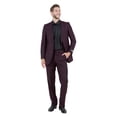 thumbnail image 2 of Mens Slim Fit Solid 2 Piece Pick Stitch Suit Set Notch Lapel, 2 of 4