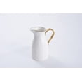 thumbnail image 3 of Pampa Bay Golden Salerno Titanium-Plated Porcelain Water Pitcher, 8.25 x 6.25 x 4.75 in, White and Gold, 3 of 6