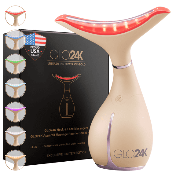 GLO24K 7 Color LED Neck and Face Beauty Device - Limited Edition