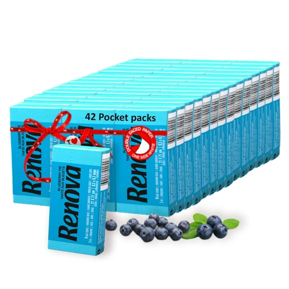 Renova Blue Blueberry Pie Pocket Facial Tissue, 42 Packs, 9 Tissues Per Pack