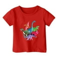 thumbnail image 2 of TOOYOU Boys Summer T-Shirt Fashion Casual Print Round Neck Loose Short Sleeve Tee Top Size 6-7 Years Red, 2 of 3